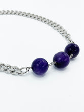 Load image into Gallery viewer, Amethyst Necklace Stainless Steel Curb Chain
