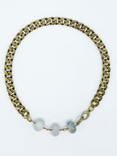Load image into Gallery viewer, Aquamarine Necklace Brass Curb Chain
