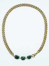 Load image into Gallery viewer, Aventurine Necklace Brass Curb Chain
