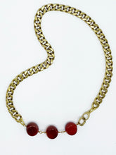 Load image into Gallery viewer, Carnelian Necklace Brass Curb Chain
