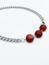 Load image into Gallery viewer, Carnelian Necklace Stainless Steel Curb Chain
