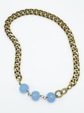 Load image into Gallery viewer, Chalcedony Necklace Brass Curb Chain
