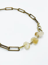 Load image into Gallery viewer, Citrine Necklace Brass Paper Clip Chain
