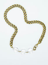 Load image into Gallery viewer, Quartz Crystal Necklace Brass Curb Chain
