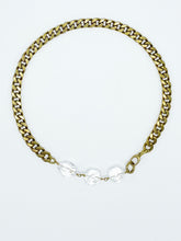 Load image into Gallery viewer, Quartz Crystal Necklace Brass Curb Chain
