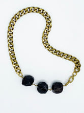 Load image into Gallery viewer, Garnet Necklace Brass Curb Chain

