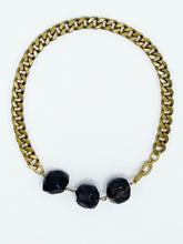 Load image into Gallery viewer, Garnet Necklace Brass Curb Chain
