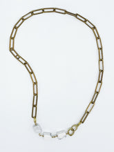 Load image into Gallery viewer, Howlite Necklace Brass Paper Clip Chain
