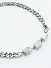 Load image into Gallery viewer, Howlite Necklace Stainless Steel Curb Chain
