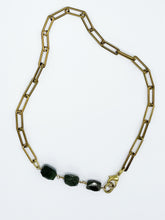 Load image into Gallery viewer, Jade Necklace Brass Paper Clip Chain
