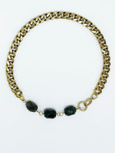 Load image into Gallery viewer, Jade Necklace Brass Curb Chain
