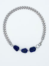 Load image into Gallery viewer, Lapis Necklace Stainless Steel Curb Chain
