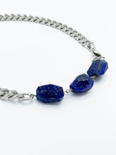 Load image into Gallery viewer, Lapis Necklace Stainless Steel Curb Chain
