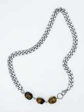 Load image into Gallery viewer, Tiger&#39;s Eye Necklace Stainless Steel Curb Chain
