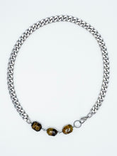 Load image into Gallery viewer, Tiger&#39;s Eye Necklace Stainless Steel Curb Chain
