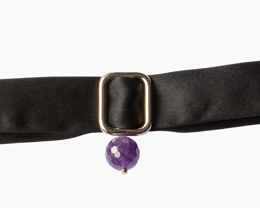 Amethyst + Black Silk Tie