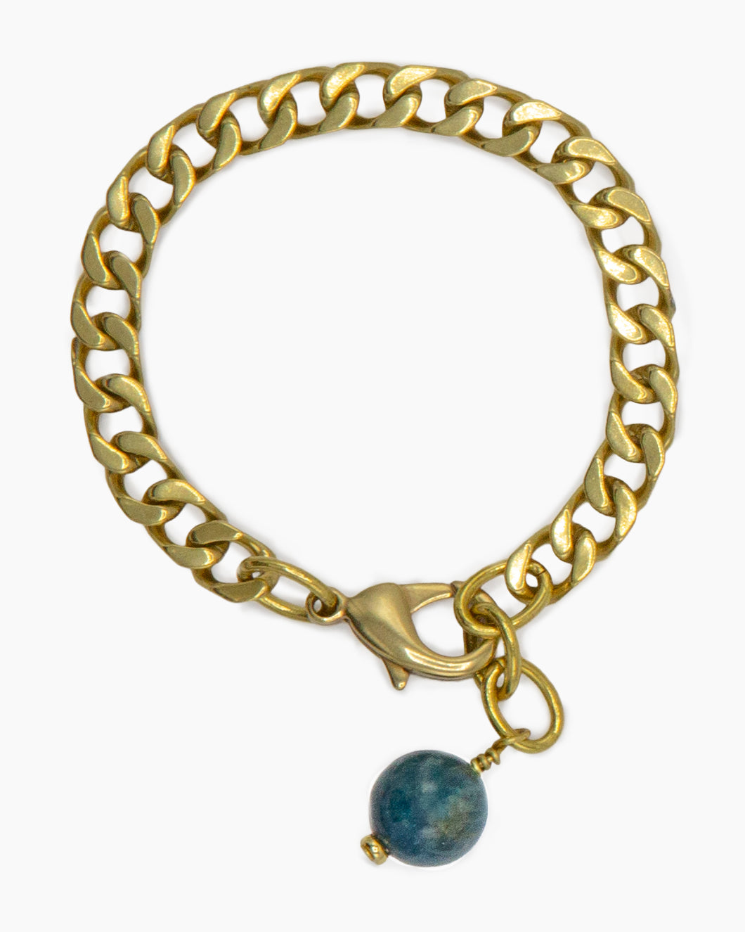 Apatite Bracelet Brass Curb Chain