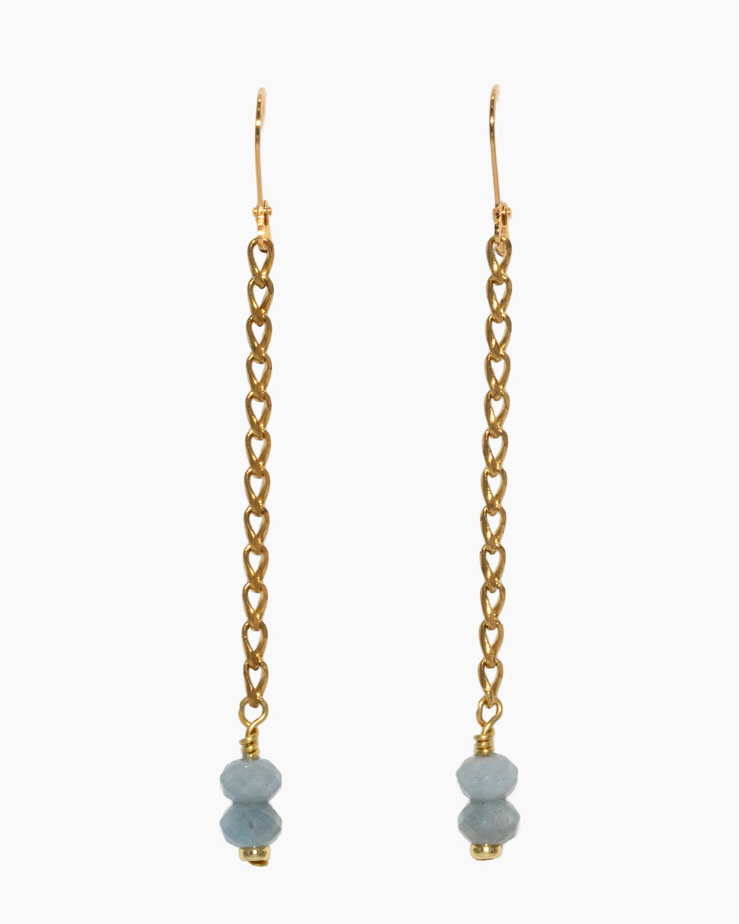 Aquamarine Earrings Brass