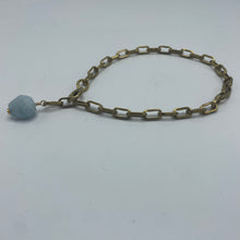 Load image into Gallery viewer, Aquamarine BOOT Anklet Brass Chain
