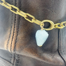 Load image into Gallery viewer, Aquamarine BOOT Anklet Brass Chain
