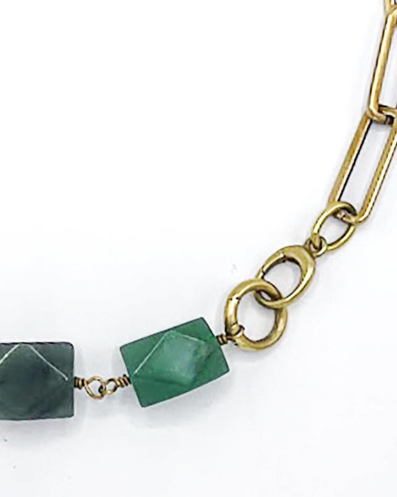 AVENTURINE PAPER CLIP NECKLACE