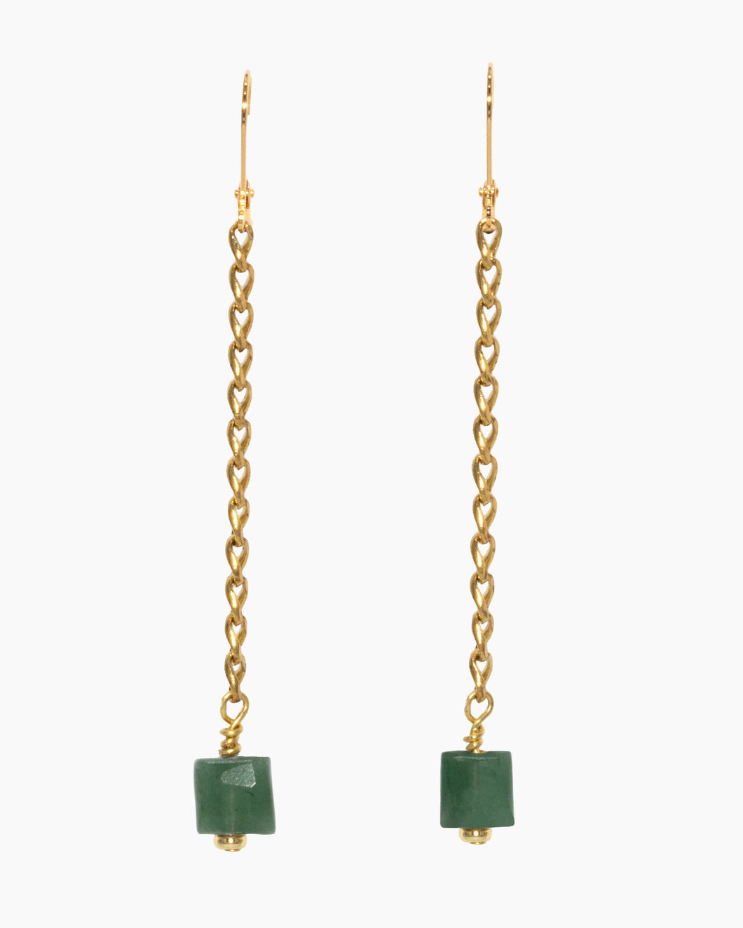 Aventurine Earrings Brass