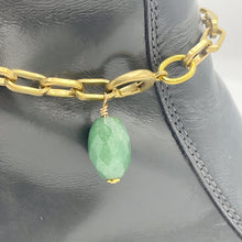 Load image into Gallery viewer, Aventurine BOOT Anklet Brass Chain
