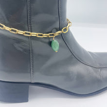 Load image into Gallery viewer, Aventurine BOOT Anklet Brass Chain
