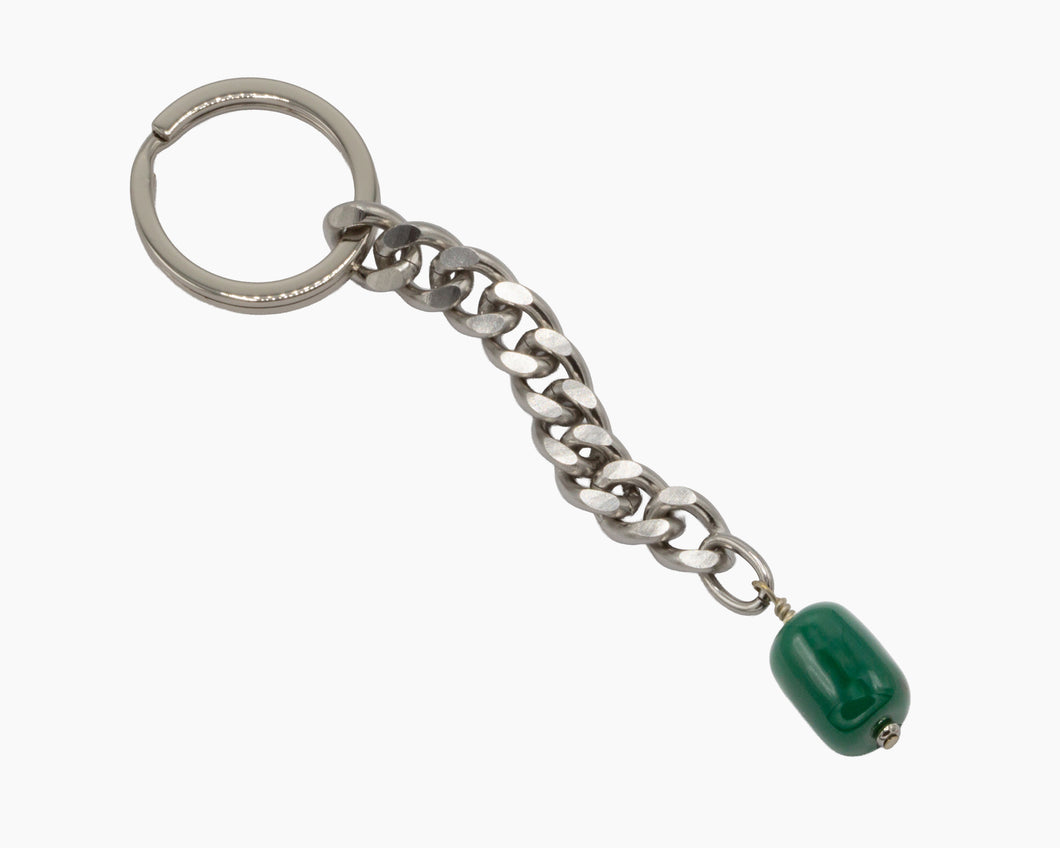 Aventurine Key Chain Stainless Steel