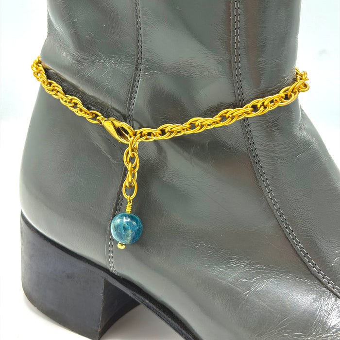 Apatite BOOT Anklet Brass Chain