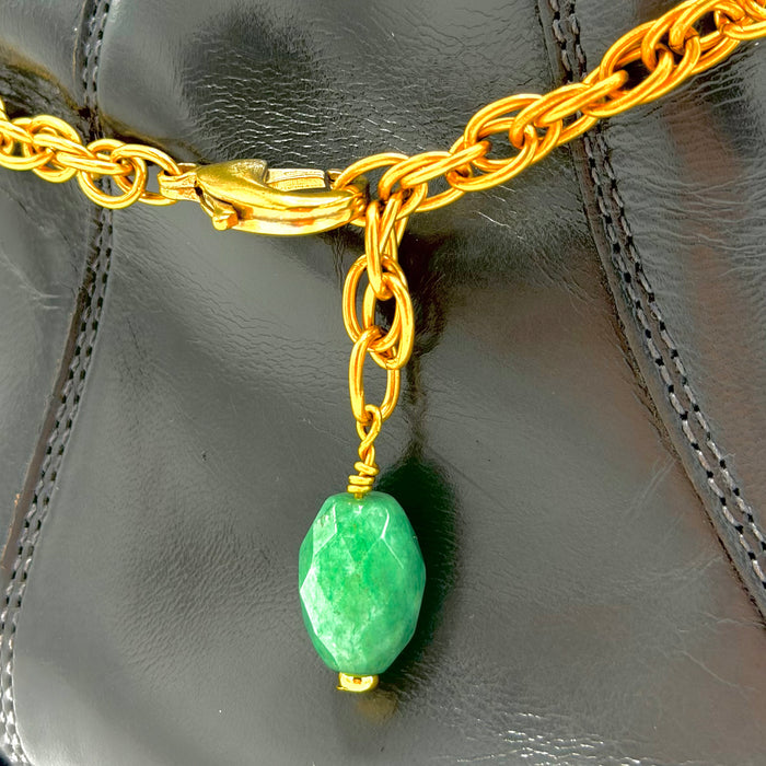 Aventurine BOOT Anklet Brass Chain