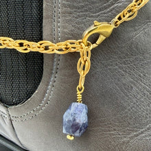Load image into Gallery viewer, Iolite BOOT Anklet Brass Chain
