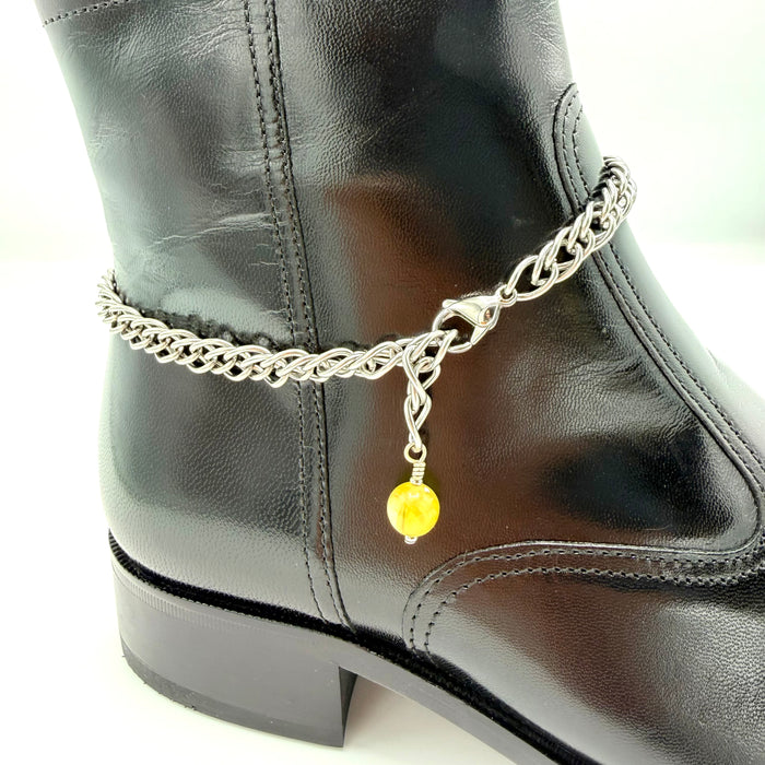 GOLDEN LEPIDOLITE BOOT ANKLET