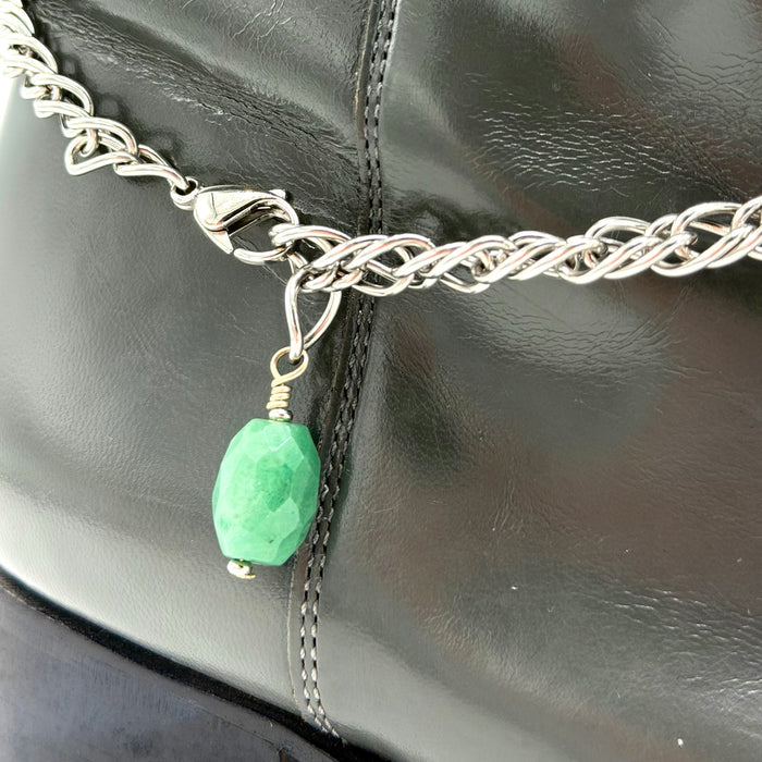 Aventurine BOOT Anklet Stainless Steel Chain