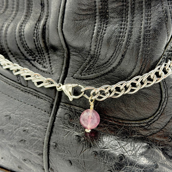 Fluorite BOOT Anklet Stainless Steel Chain