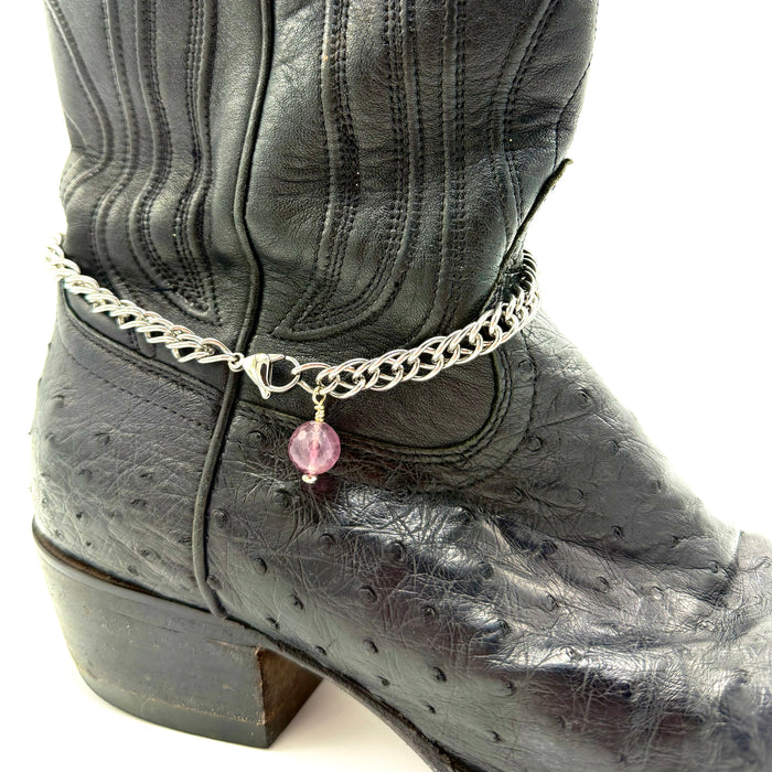 Fluorite BOOT Anklet Brass Chain