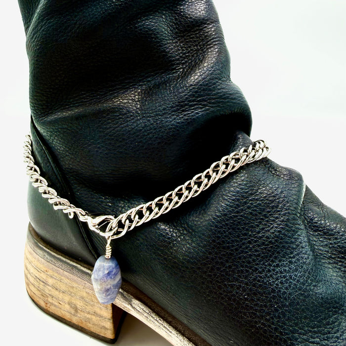 Iolite BOOT Anklet Stainless Steel Chain