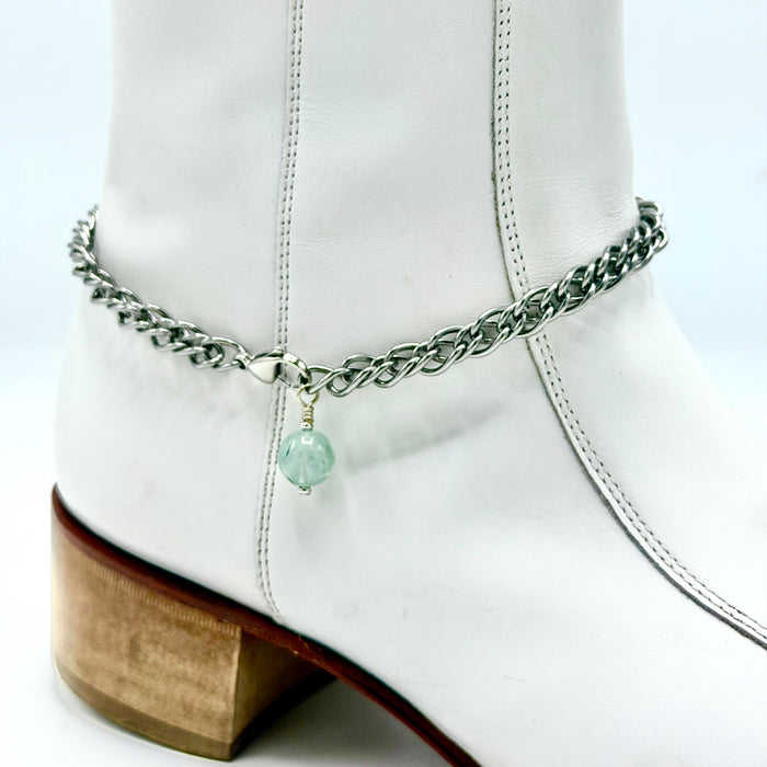 Prehnite BOOT Anklet Brass Chain