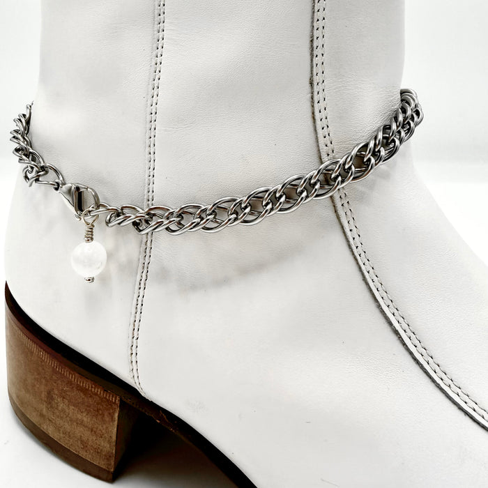 Selenite BOOT Anklet Stainless Steel Chain