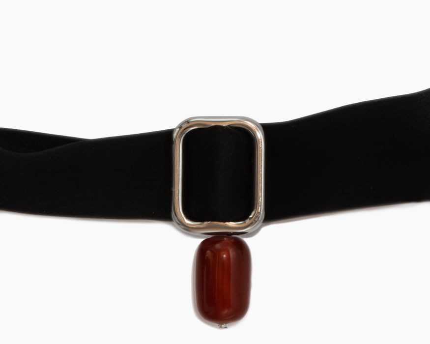 CARNELIAN + BLACK SILK TIE