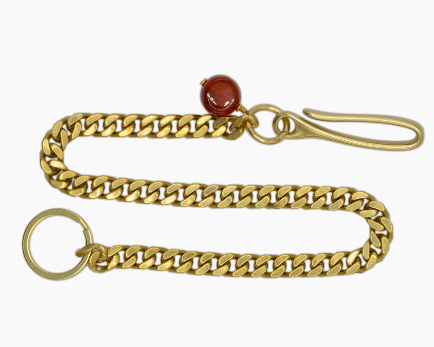 Carnelian Pocket Chain Brass