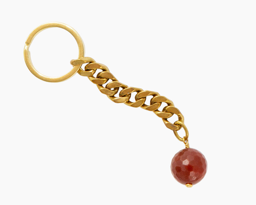 Carnelian Key Chain Brass