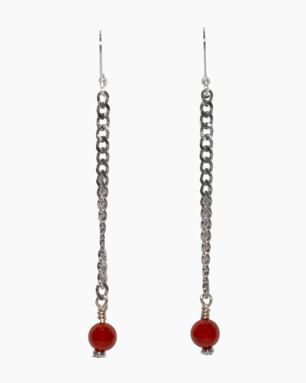 Carnelian Earrings Stainless Steel
