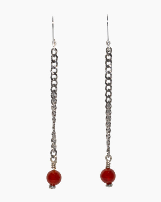 Carnelian Earrings Stainless Steel