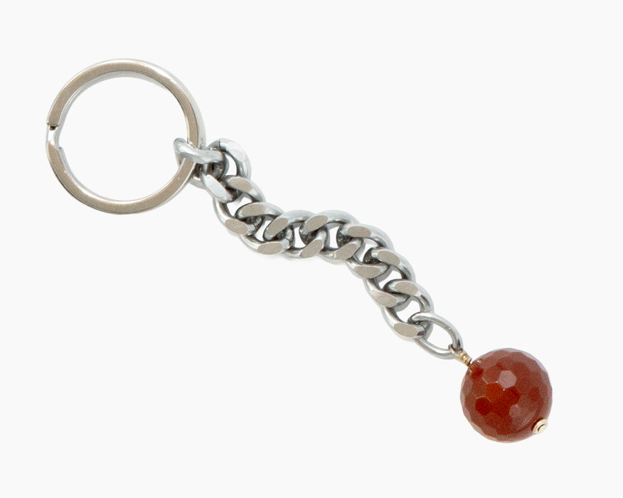 Carnelian Key Chain Stainless Steel