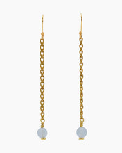 Load image into Gallery viewer, Chalcedony Earrings Brass
