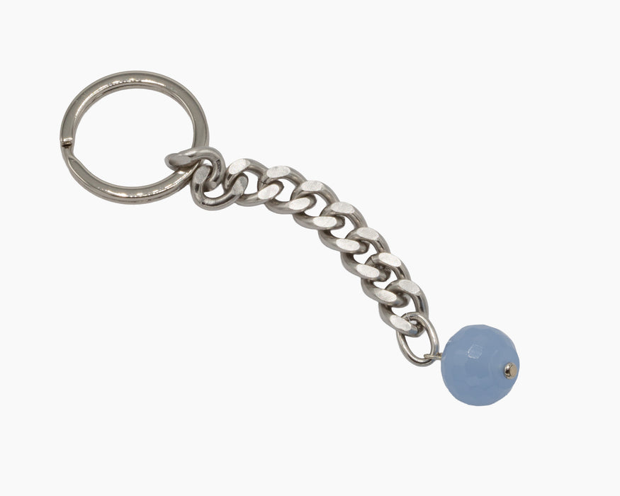 Chalcedony Key Chain Stainless Steel