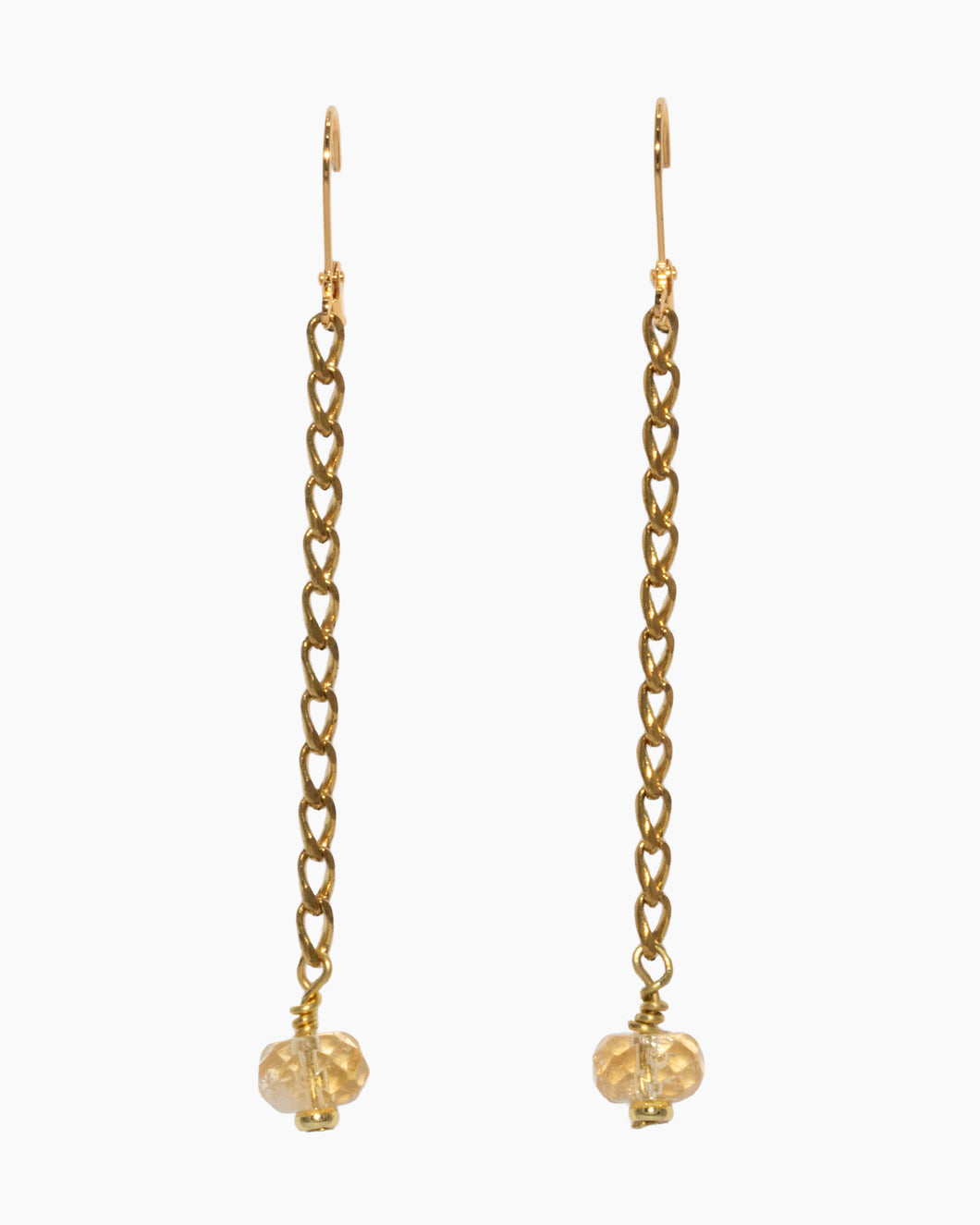 Citrine Earrings Brass