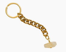 Load image into Gallery viewer, Citrine Key Chain Brass
