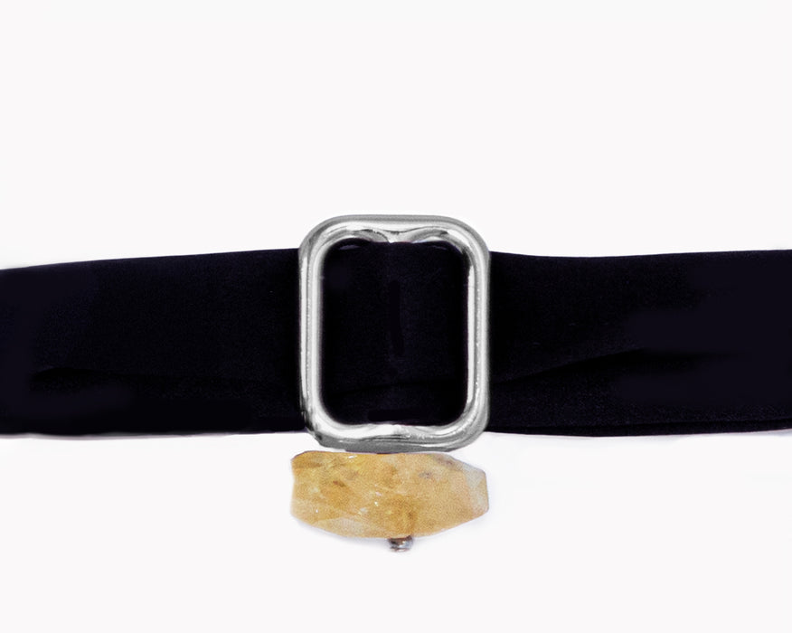 Citrine + Black Silk Tie